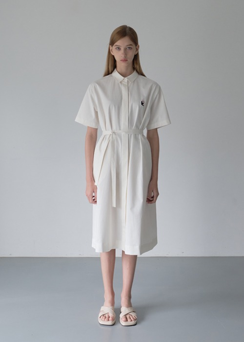 BELTED SHIRT DRESS_WHITE