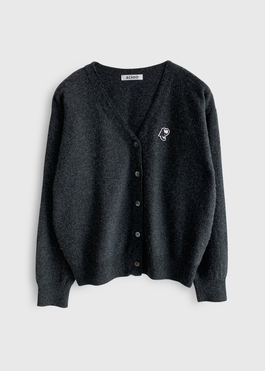 [30%] Wool Reverse Cardigan_Charcoal