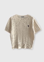 HALF SLEEVE CABLE KNIT_IVORY
